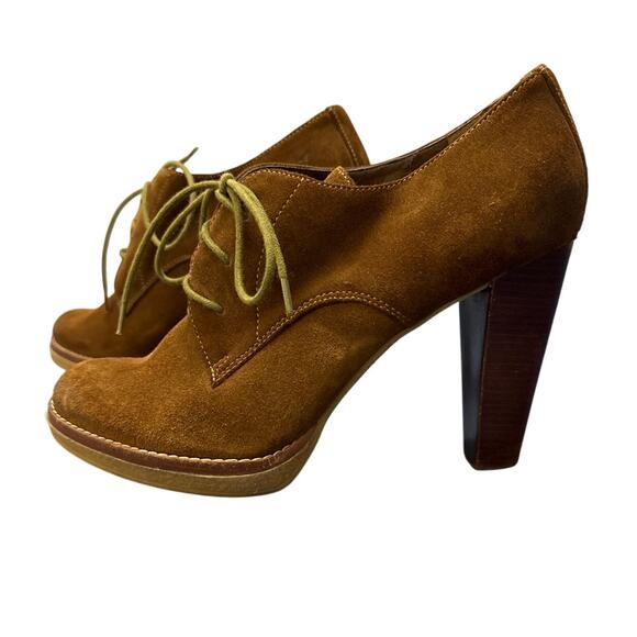 BCBGeneration Brown Leather Suede 4.5" Heels Round Toe Size 9 US 39 EU Pre-owned - Picture 2 of 9